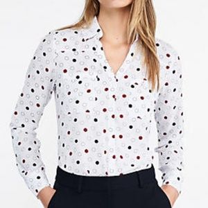 EXPRESS- Slim Fit Dotted Portofino Shirt